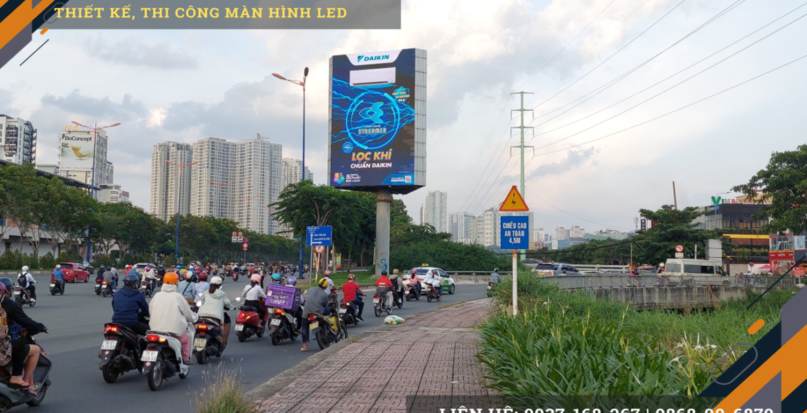 Thi công trụ LED bờ sông Cầu Sài Gòn diện tích dưới 100m2 bởi TPLED®.