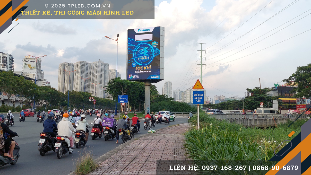 Thi công trụ LED bờ sông Cầu Sài Gòn diện tích dưới 100m2 bởi TPLED®.
