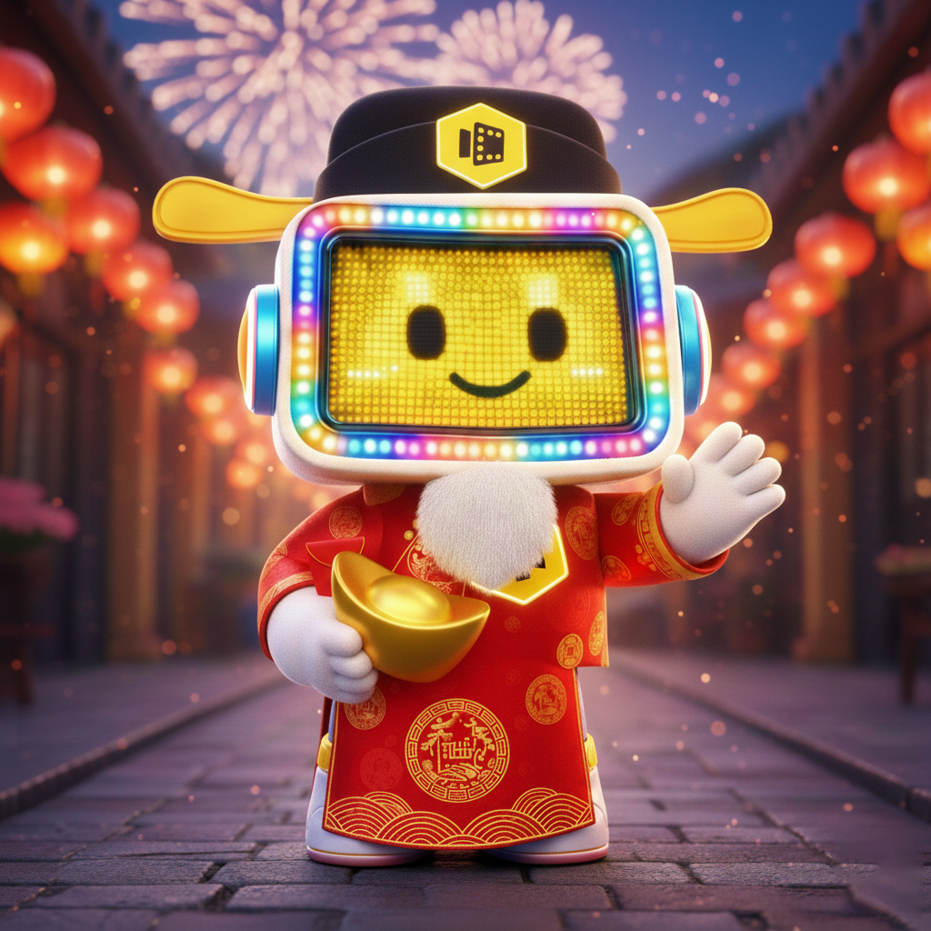 Nhân vật Mascot TPLED tương tác trên màn hình LED quảng cáo 3D naked-eye chuyên nghiệp.