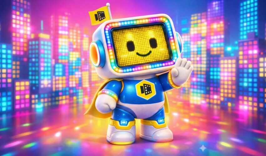 Nhân vật Mascot TPLED tương tác trên màn hình LED quảng cáo 3D naked-eye chuyên nghiệp.