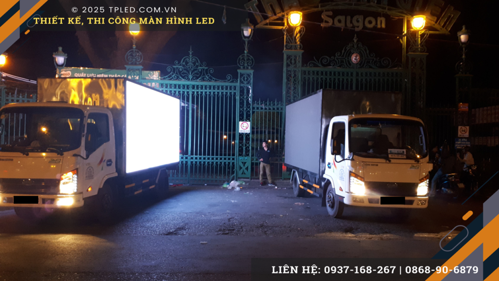 Xe LED 3 mặt chạy roadshow diện tích 40m2 thi công bởi TPLED®.